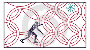 Dynamic Runner on Interlocking Pattern, vector design Generative AI