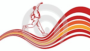 Dynamic Runner on Wavy Abstract Lines, Energetic Motion Design, vector design Generative AI