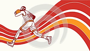Dynamic Runner on Wavy Abstract Path, Speed and Agility Illustration, vector design Generative AI