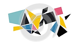 Dynamic Scattered Geometric Shapes Design, vector design Generative AI