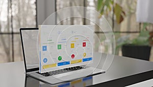 Dynamic Screen Display with Data Analysis Graphics. Perfect for Website Integration and Business Applications