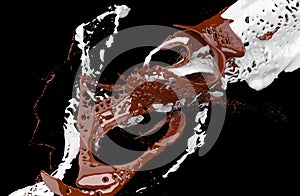 Dynamic shape 3d render illustration of a liquid, splash and splatter