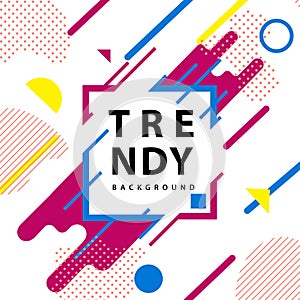 Dynamic shapes form with irregular parallel rounded lines with square frames line and trendy shapes Element