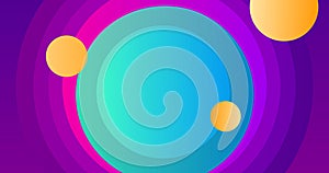 Dynamic shapes move abstract circles, and a funky, colorful bg. photo