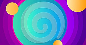 Dynamic shapes move abstract circles, and a funky, colorful bg. photo