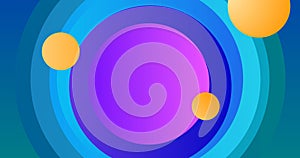 Dynamic shapes move abstract circles, and a funky, colorful bg. photo