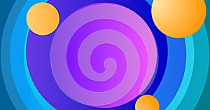 Dynamic shapes move abstract circles, and a funky, colorful bg. photo