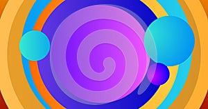 Dynamic shapes move abstract circles, and a funky, colorful bg. photo