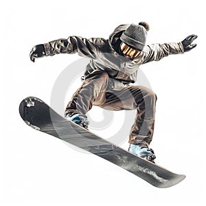 Dynamic Snowboarder in Mid-Air Trick