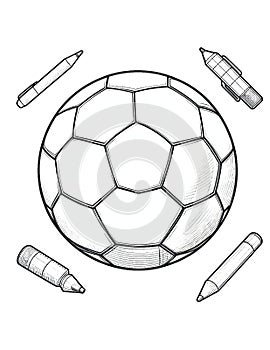 Dynamic Soccer Ball Coloring Page: Sporting Excitement