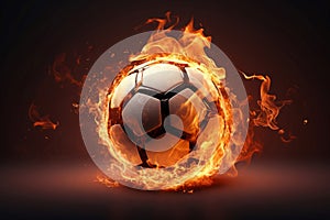 Dynamic Soccer ball fire mockup. Generate Ai