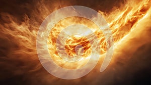 Dynamic Solar Flare and Plasma Burst in Outer Space, AI photo