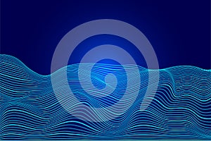 dynamic sound wave, Smooth light blue curve shape with soft gradient vector abstract background, relaxing and calm art