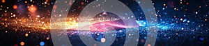 Dynamic Sparkling Landscape with Starry Elements and Light Trails photo
