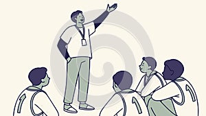 Dynamic Speaker Engaging Audience at a Conference or Seminar vector design Generative AI