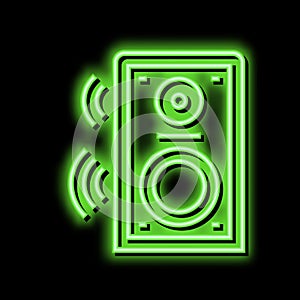 dynamic speaker neon glow icon illustration