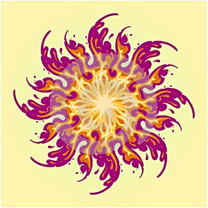 Dynamic spiral fire abstract background texture