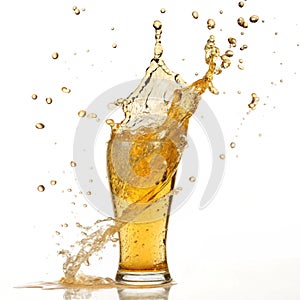 Beer splash isolated