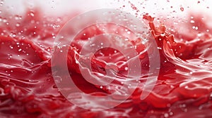 Dynamic splash of red liquid - generative ai photo