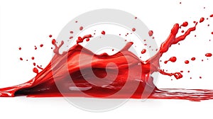 A dynamic splash of red liquid, showcasing movement and texture