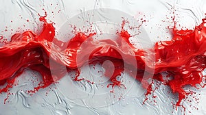 Dynamic splash of red and white paint - generative ai