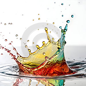 Oily liquid splashes isolated
