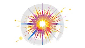 Dynamic Starburst Explosion: Energy Impact Graphic Element, vector design Generative AI