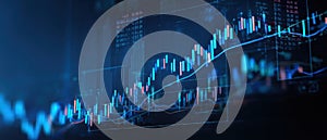The dynamic stock market graph showcasing data analysis and financial growth trends. AI generated image