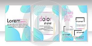 Dynamic style banner design set with fluid gradient elements