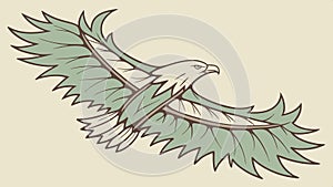 Dynamic stylized eagle in powerful flight illustration vector design Generative AI