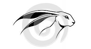 Dynamic Stylized Hare Head Profile Vector Illustration