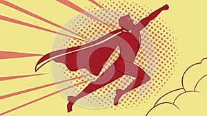Dynamic Superhero Flying Pose, vector design Generative AI