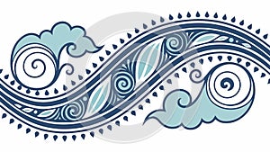 Dynamic Swirling Ocean Waves Abstract Pattern, vector design Generative AI