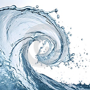 Swirling Water Flow isolated on white background photo