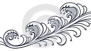 Dynamic swirling wave pattern, symbolizing fluidity, movement, and energy. vector design Generative AI