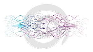 Dynamic Thin Wavy Lines Abstract Flow Element, vector design Generative AI