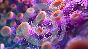 The dynamic and threatening world of human pathogens captured microscopically, serving as a biology lesson