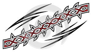 Dynamic Tribal Arrow Design with Geometric Patterns, vector design Generative AI