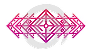 Dynamic Tribal Geometric Decorative Border, vector design Generative AI