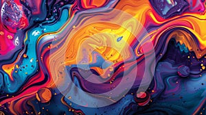 A dynamic and unique background with a mix of abstract patterns and vivid colors capturing the essence of acid jazz and