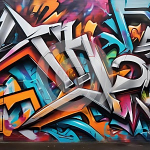 Dynamic urban graffiti art Graffiti-style letters and vibrant spray-painted colors for an edgy and streetwise look1 photo