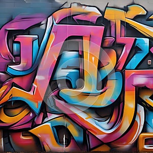 Dynamic urban graffiti art Graffiti-style letters and vibrant spray-painted colors for an edgy and streetwise look2 photo