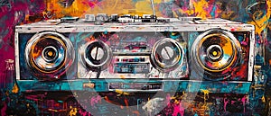 Dynamic Urban Graffiti Street Art Pattern with Vibrant Colors photo