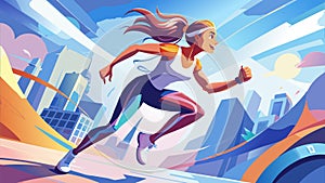 Dynamic Urban Runner Sprinting Through City Streets with Determination