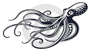 Dynamic Octopus Abstract Vector Art, vector design Generative AI