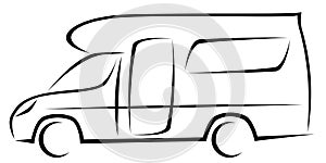 Dynamic vector illustration of a caravan for travellers which can be used for many adventures