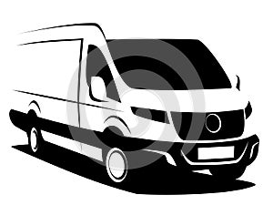 Dynamic vector illustration of a commercial delivery van used for transporting cargo