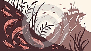 Stormy Lighthouse Coast Rugged Ocean Landscape Vector Art, vector design Generative AI