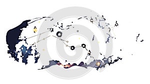 Global Data Network: Interconnected World Map with Nodes, vector design Generative AI