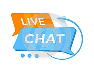 Dynamic vector illustration of a Live Chat service concept with colorful speech bubbles, ideal for online support and